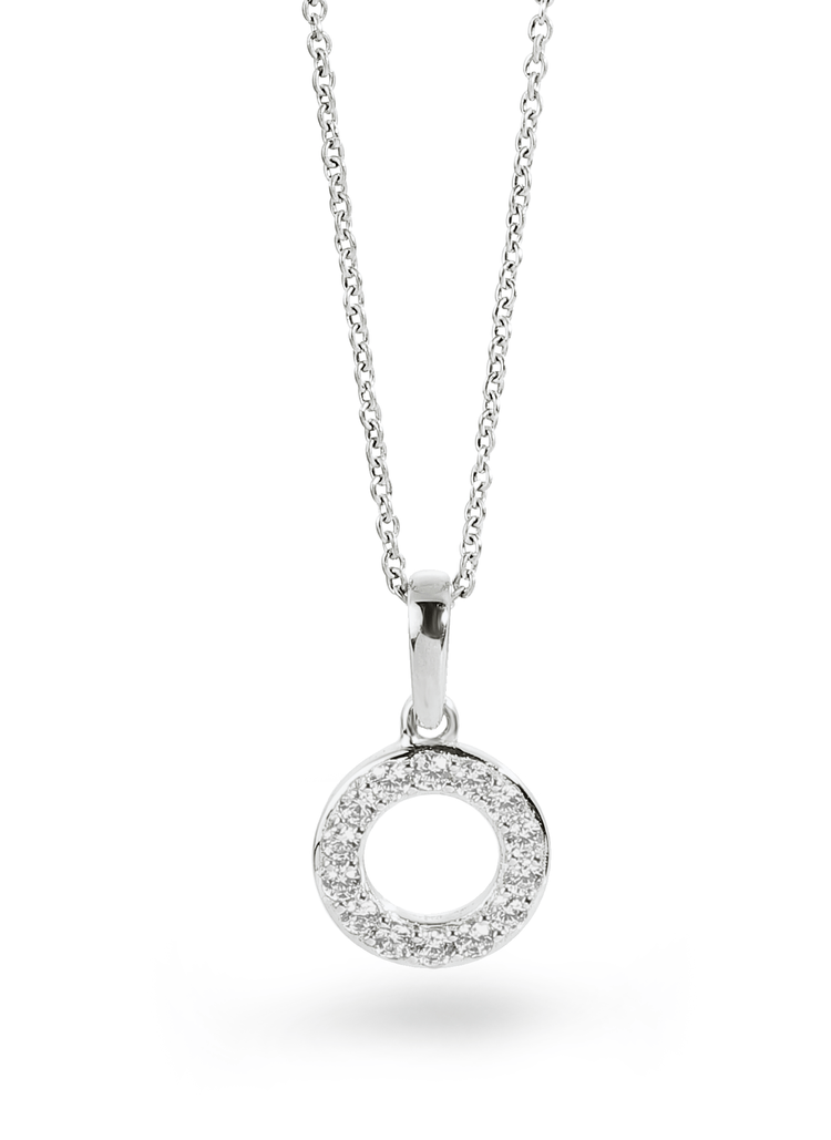 Pendentif en Or blanc 9k assemblé de Diamant HSI - Maison Di Giorgio