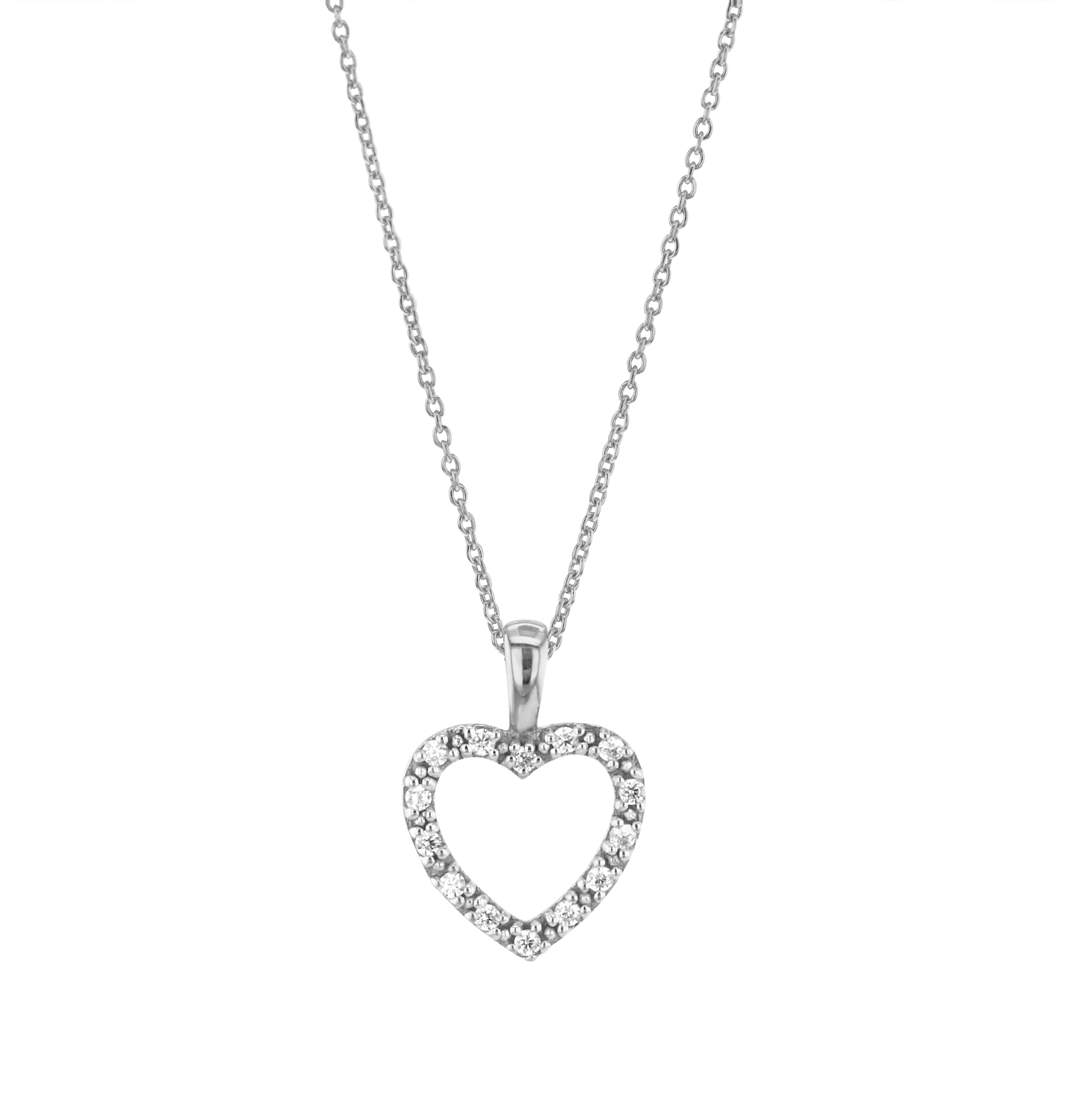 Pendentif en Or blanc 9k assemblé de Diamant HSI - Maison Di Giorgio