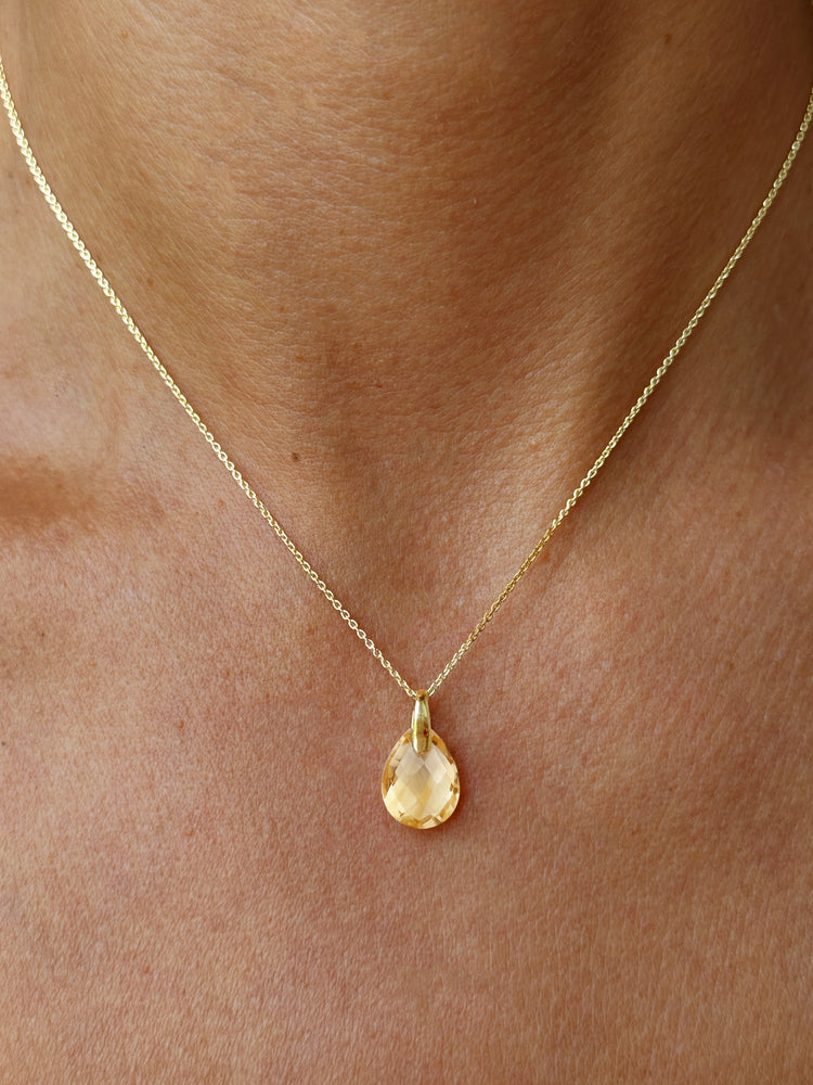 Pendentif en Or jaune 9k assemblé de Citrine - Maison Di Giorgio