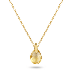Pendentif en Or jaune 9k assemblé de Citrine - Maison Di Giorgio