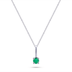 Pendentif en Or blanc 9k assemblé d'Émeraude - Maison Di Giorgio