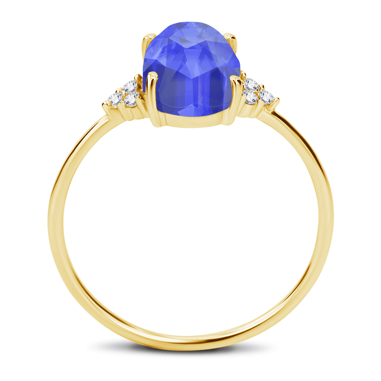 Bague - Or jaune 9k, Diamant et Quartz - Maison Di Giorgio
