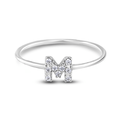 Bague en Or blanc 9k assemblée de Diamant HSI - Maison Di Giorgio