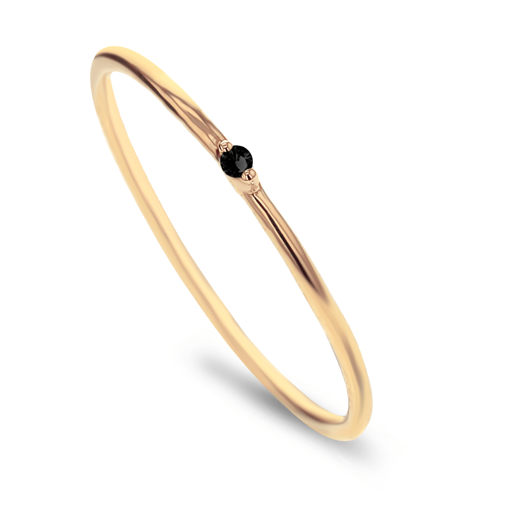 Bague en Or rose 9k assemblée de Diamant noir - Maison Di Giorgio