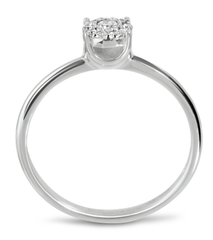 Bague en Or blanc 9k assemblée de Diamant HSI - Maison Di Giorgio