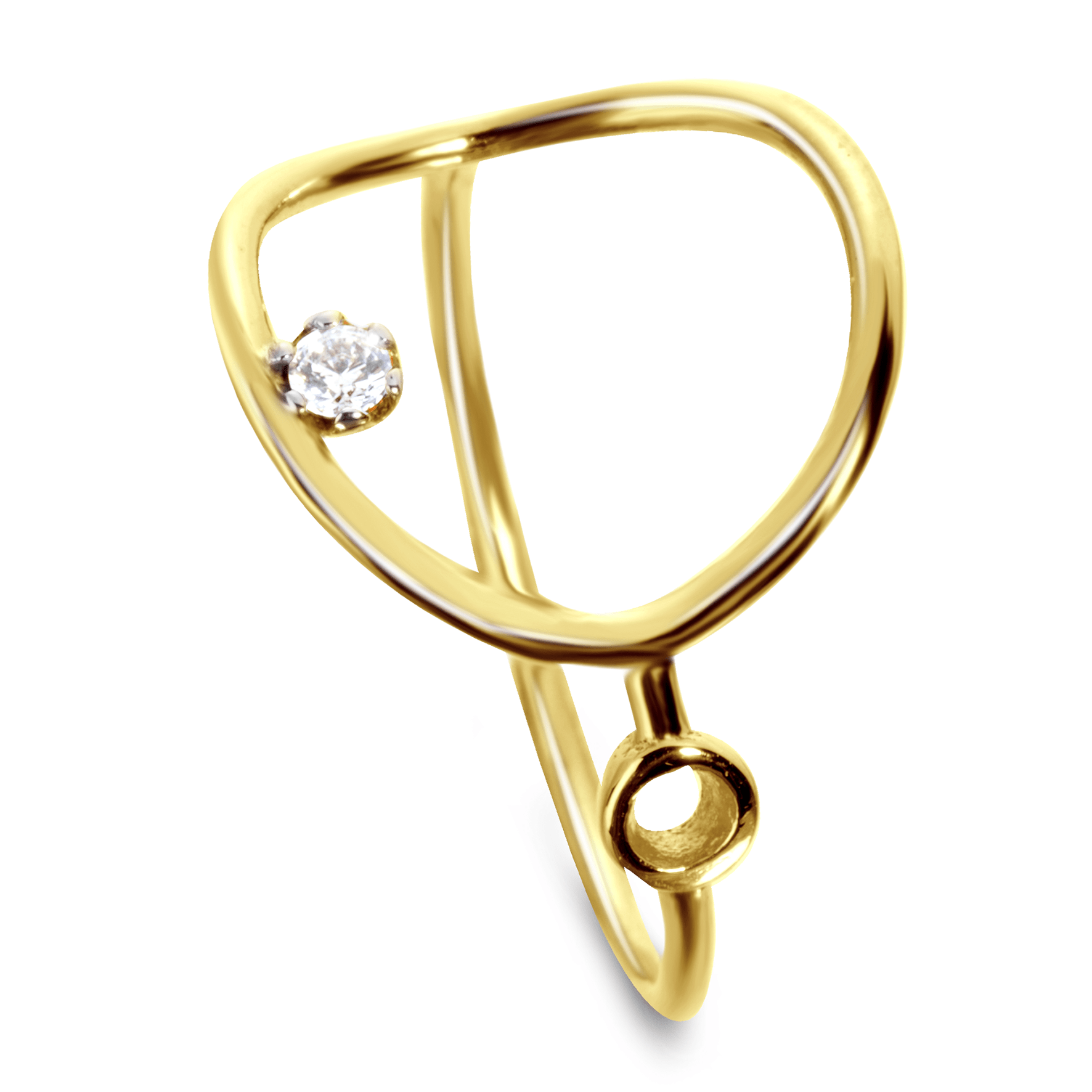 Bague en Or jaune 9k assemblée de Diamant HSI - Maison Di Giorgio