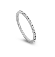 Bague en Or blanc 9k assemblée de Diamant HSI - Maison Di Giorgio