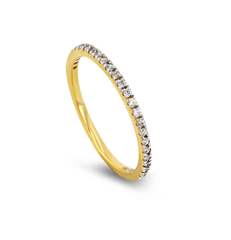 Bague en Or jaune 9k assemblée de Diamant HSI - Maison Di Giorgio