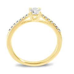 Bague en Or jaune 9k assemblée de Diamant HSI - Maison Di Giorgio
