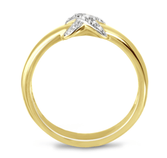 Bague en Or jaune 9k assemblée de Diamant HSI - Maison Di Giorgio