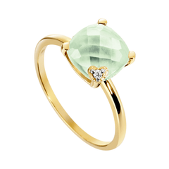Bague - Or jaune 9k, Diamant et Améthyste - Maison Di Giorgio