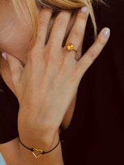 Bague en Or jaune 9k assemblée de Diamant HSI et Citrine - Maison Di Giorgio