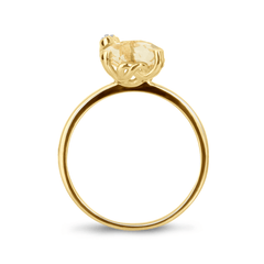 Bague en Or jaune 9k assemblée de Diamant HSI et Citrine - Maison Di Giorgio