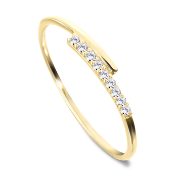 Bague en Or jaune 9k assemblée de Diamant HSI - Maison Di Giorgio
