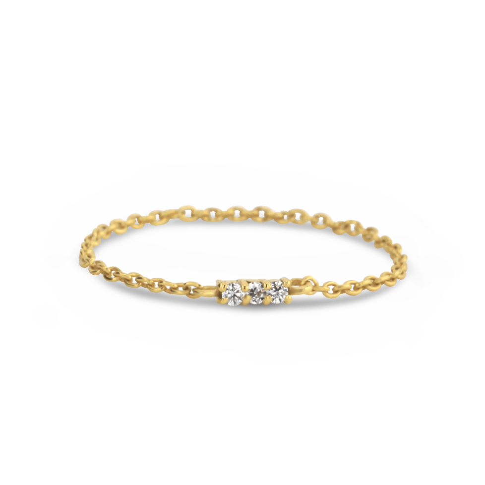 Bague en Or jaune 9k assemblée de Diamant HSI - Maison Di Giorgio