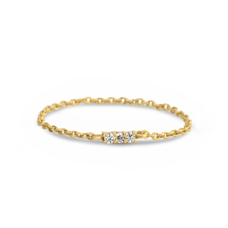 Bague en Or jaune 9k assemblée de Diamant HSI - Maison Di Giorgio