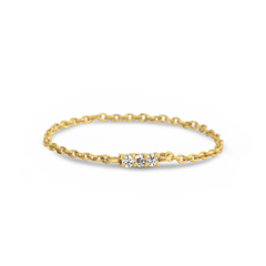 Bague en Or jaune 9k assemblée de Diamant HSI - Maison Di Giorgio