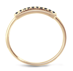 Bague en Or rose 9k assemblée de Diamant noir - Maison Di Giorgio
