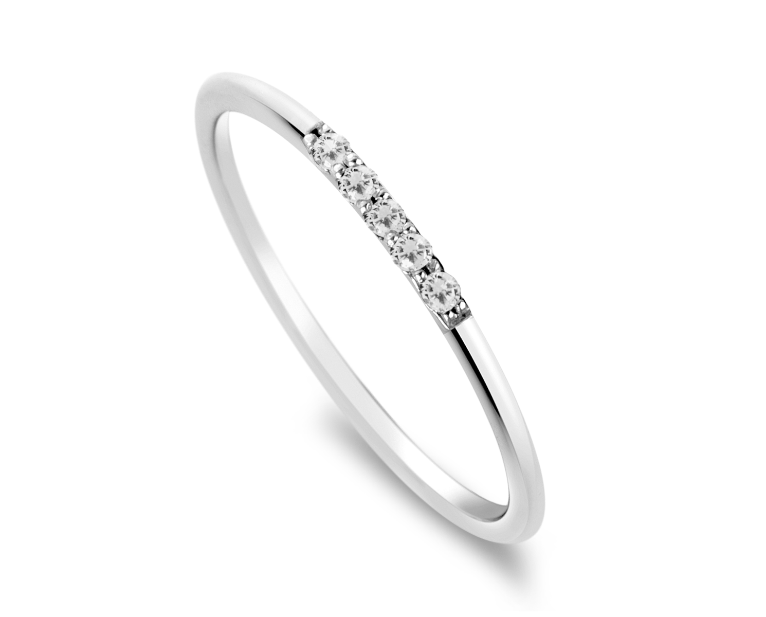 Bague en Or blanc 9k assemblée de Diamant HSI - Maison Di Giorgio