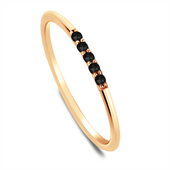 Bague en Or rose 9k assemblée de Diamant noir - Maison Di Giorgio