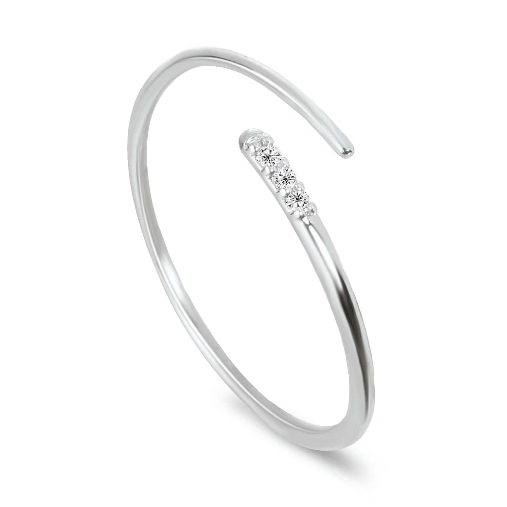 Bague en Or blanc 9k assemblée de Diamant HSI - Maison Di Giorgio
