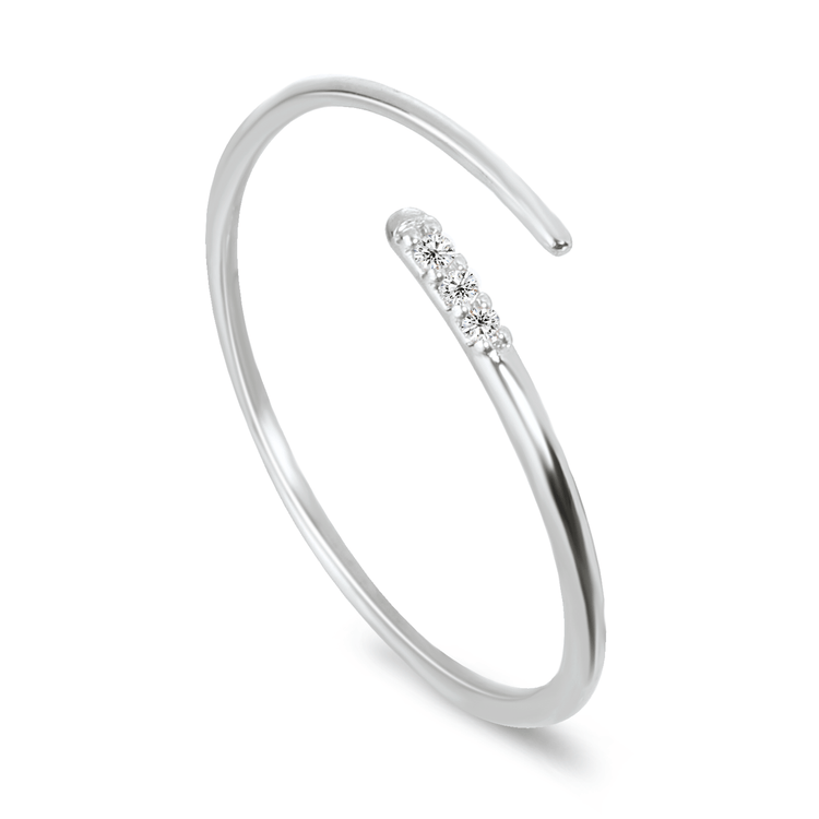 Bague en Or blanc 9k assemblée de Diamant HSI - Maison Di Giorgio