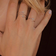 Bague en Or blanc 9k assemblée de Diamant HSI - Maison Di Giorgio
