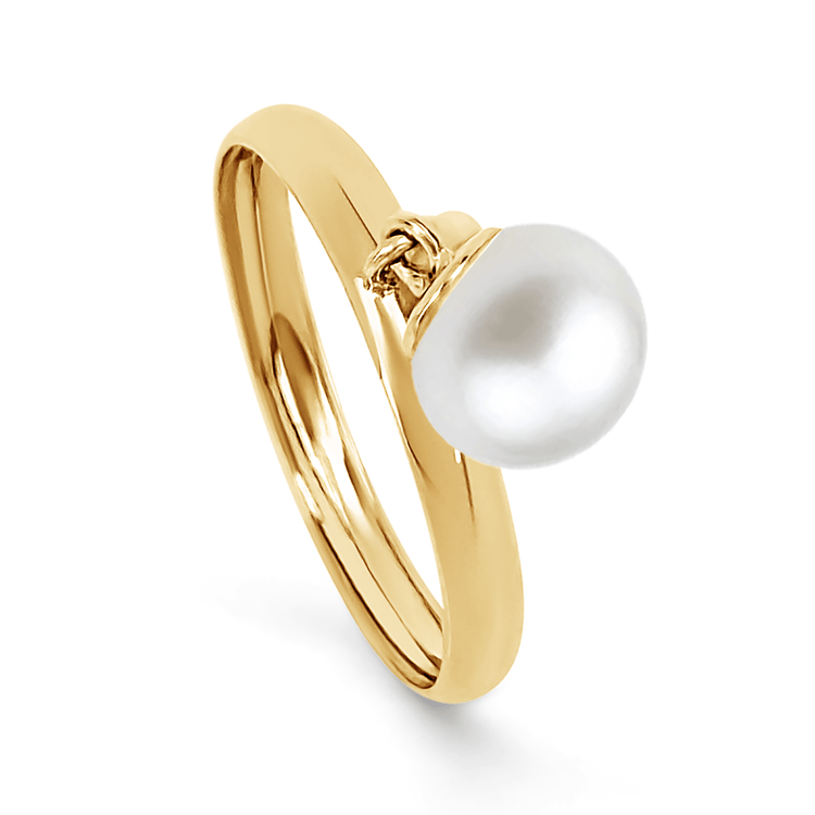 Bague en Or jaune 9k assemblée de Perle - Maison Di Giorgio