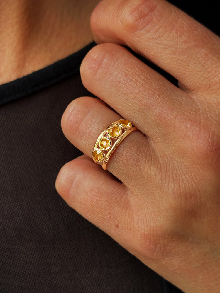 Bague - Or jaune 9k, Citrine - Maison Di Giorgio