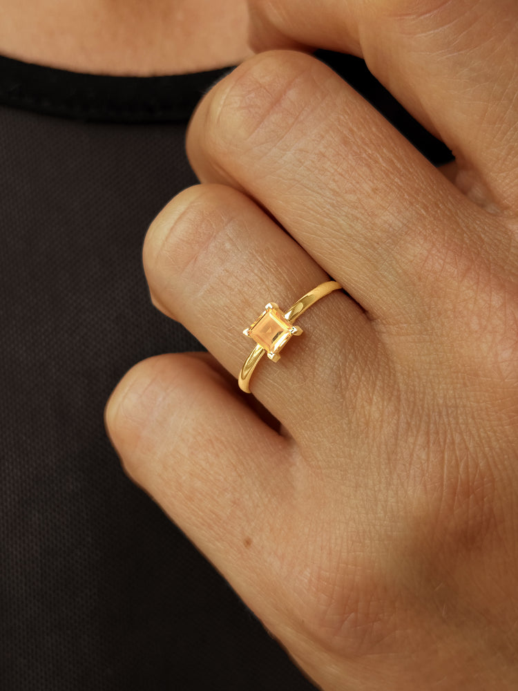 Bague - Or jaune 9k, Citrine - Maison Di Giorgio
