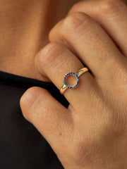 Bague - Or jaune 9k, Saphir - Maison Di Giorgio