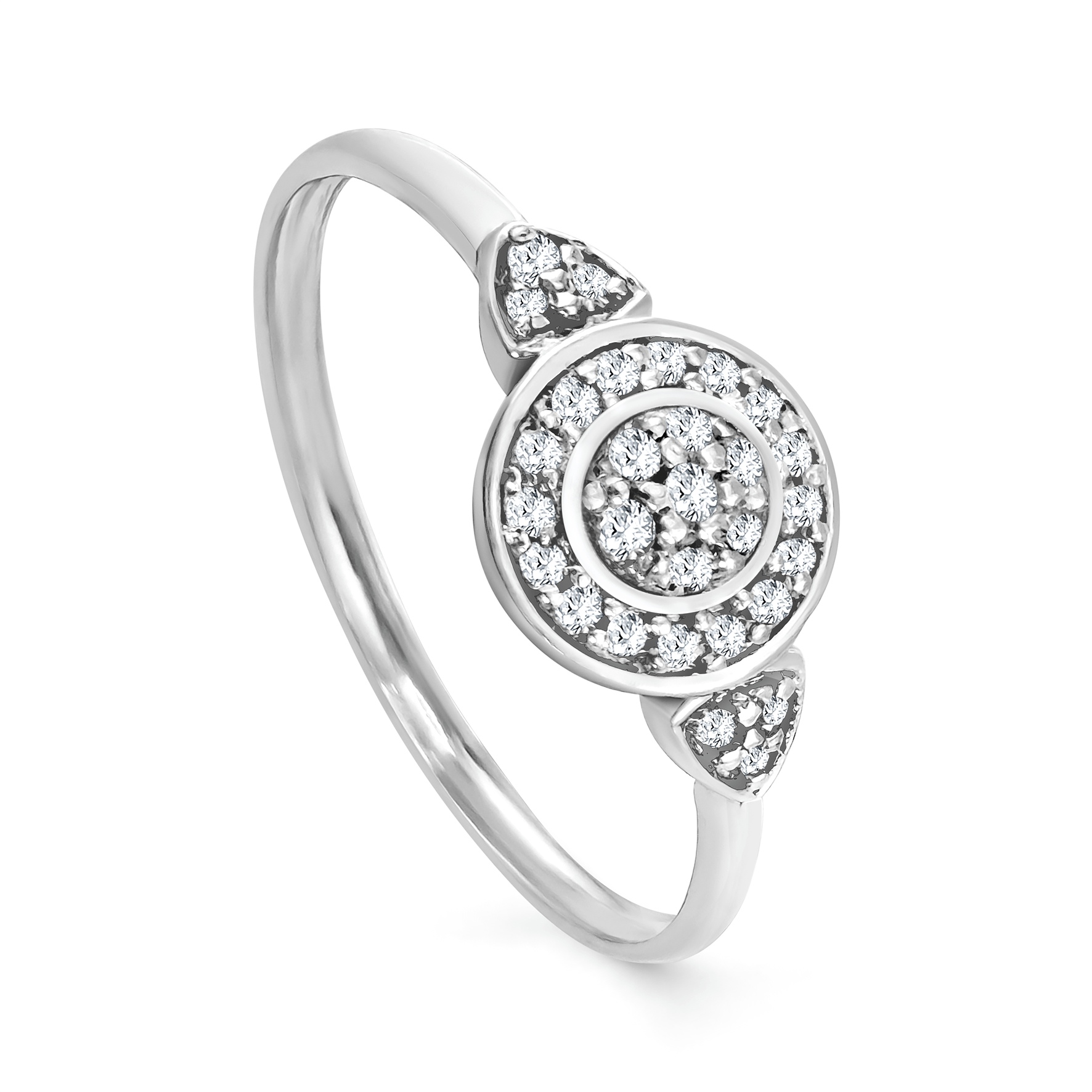 Bague en Or blanc 9k assemblée de Diamant HSI - Maison Di Giorgio