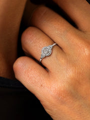 Bague en Or blanc 9k assemblée de Diamant HSI - Maison Di Giorgio