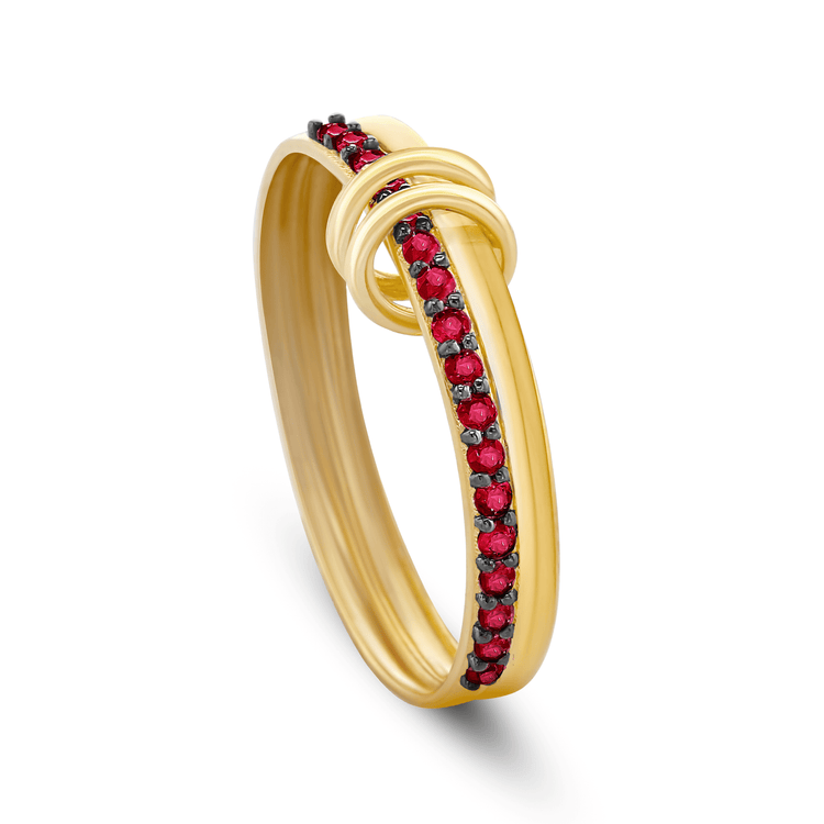 Bague - Or jaune 9k, Rubis - Maison Di Giorgio
