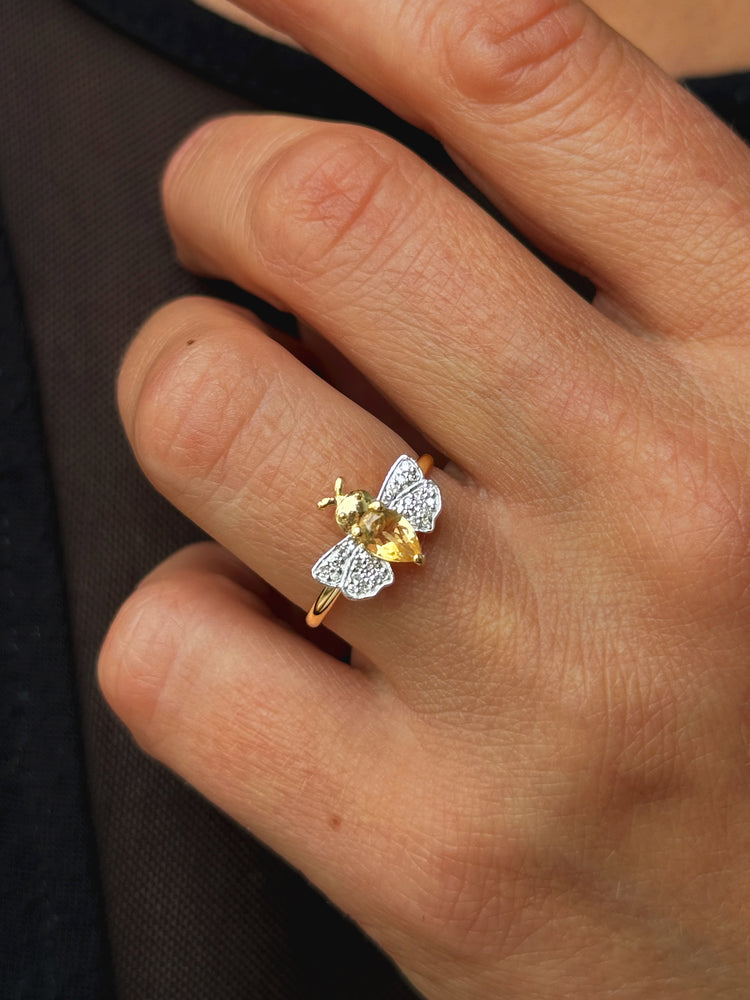 Bague - Or jaune 9k, Topaze et Citrine - Maison Di Giorgio