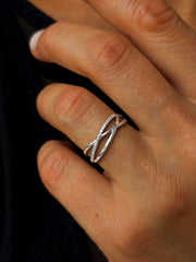 Bague en Or blanc 9k assemblée de Diamant HSI - Maison Di Giorgio