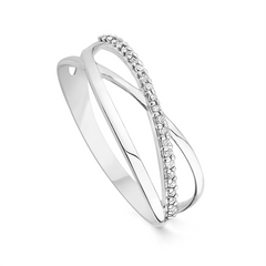 Bague en Or blanc 9k assemblée de Diamant HSI - Maison Di Giorgio