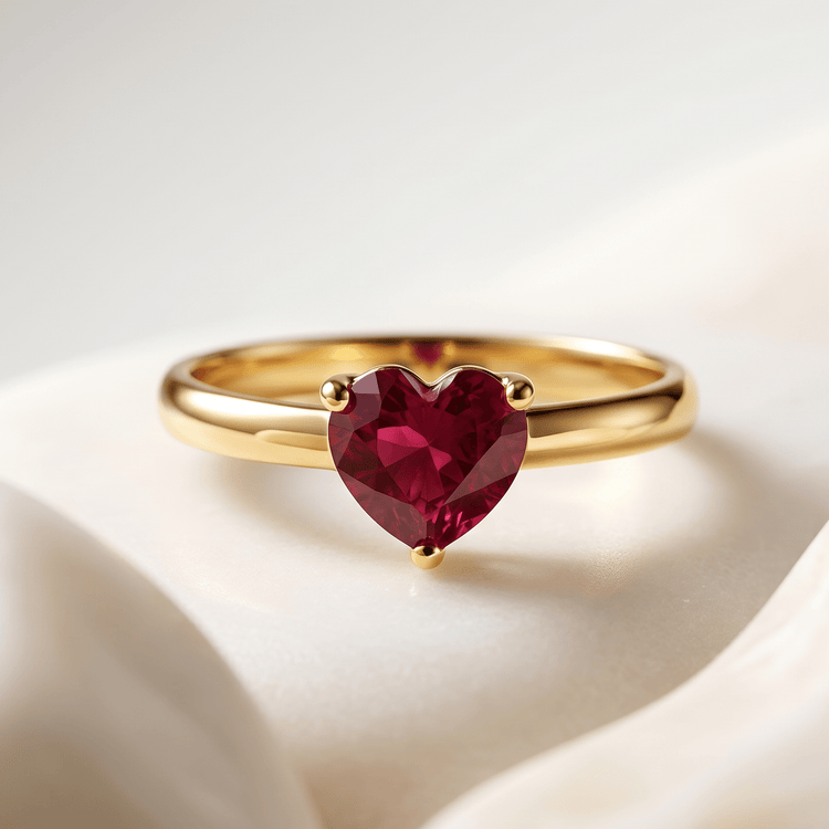 Bague - Or jaune 9k, Rubis - Maison Di Giorgio