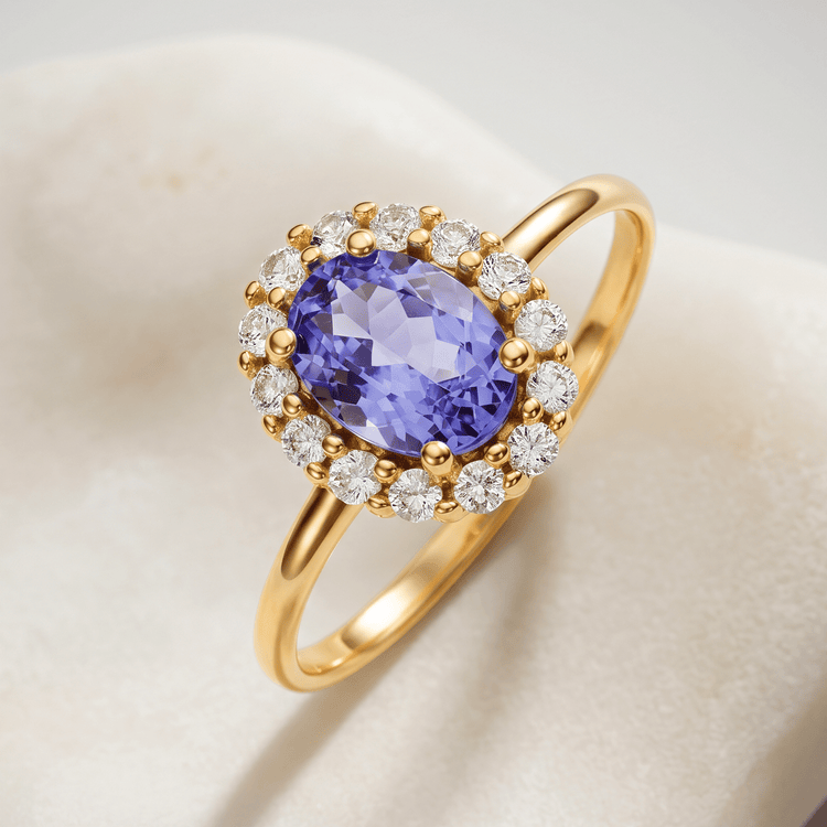 Bague - Or jaune 9k et Argent 925, Topaze et Tanzanite - Maison Di Giorgio