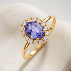 Bague - Or jaune 9k et Argent 925, Topaze et Tanzanite - Maison Di Giorgio