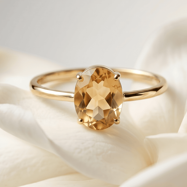 Bague - Or jaune 9k et Argent 925, Citrine - Maison Di Giorgio