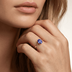 Bague - Or jaune 9k et Argent 925, Tanzanite - Maison Di Giorgio