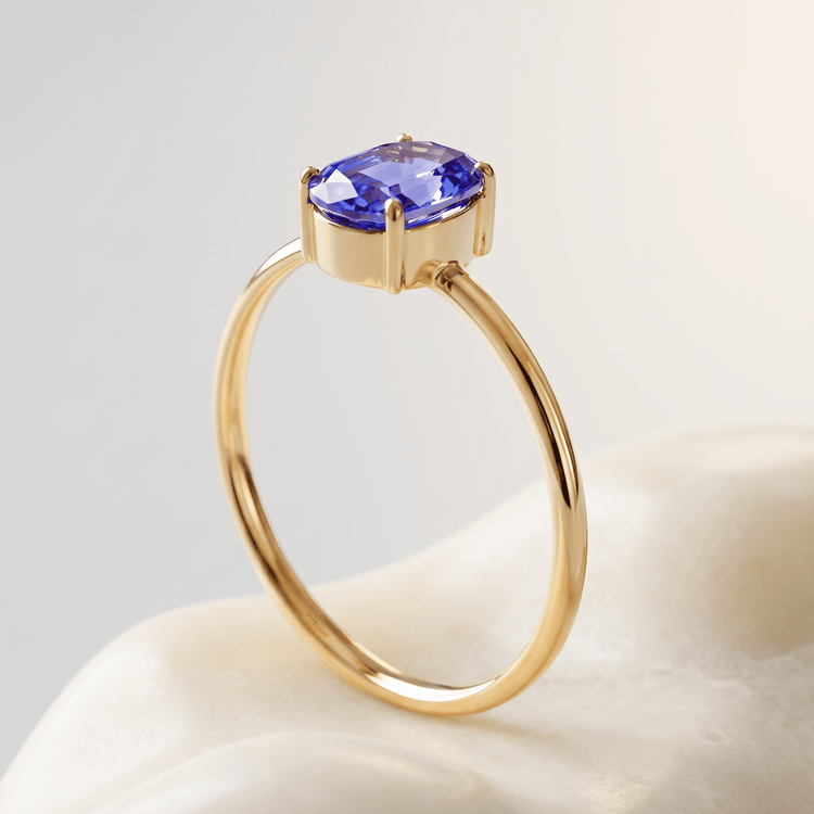 Bague - Or jaune 9k et Argent 925, Tanzanite - Maison Di Giorgio
