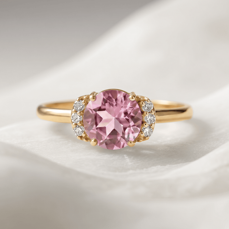 Bague - Or jaune 9k et Argent 925, Diamant et Améthyste - Maison Di Giorgio