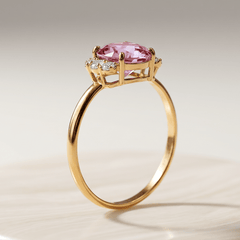 Bague - Or jaune 9k et Argent 925, Diamant et Améthyste - Maison Di Giorgio