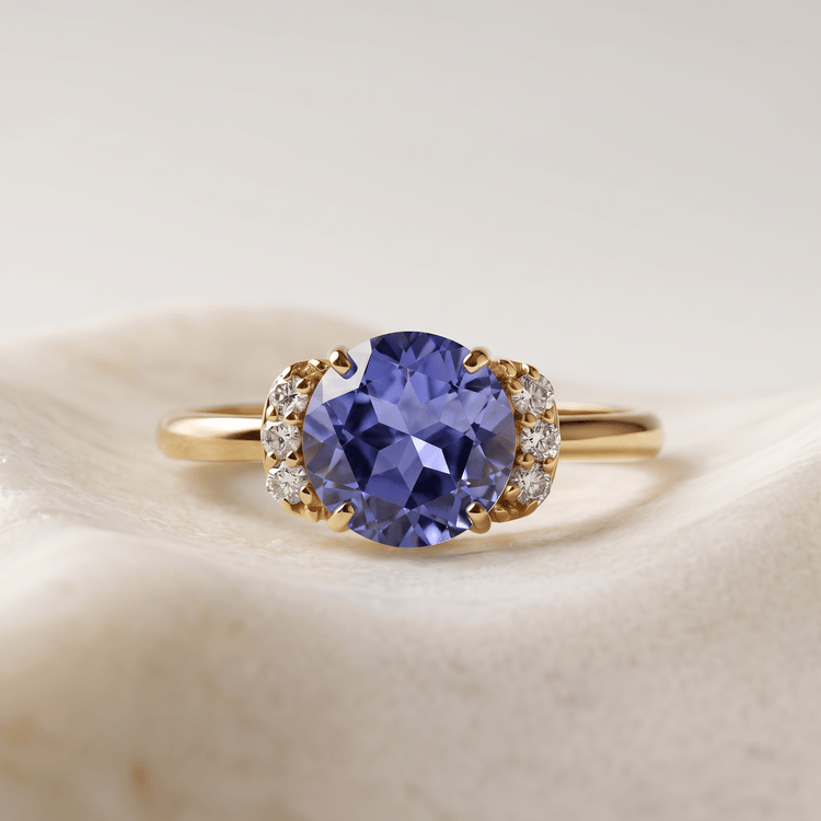 Bague - Or jaune 9k et Argent 925, Diamant et Tanzanite - Maison Di Giorgio