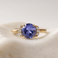 Bague - Or jaune 9k et Argent 925, Diamant et Tanzanite - Maison Di Giorgio