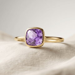 Bague - Or jaune 9k, Améthyste - Maison Di Giorgio