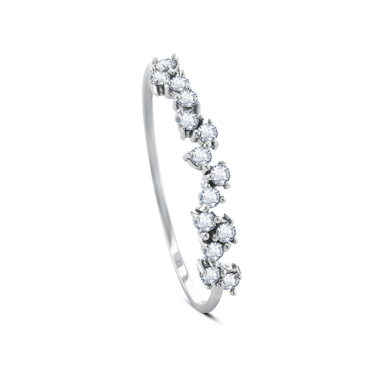 Bague en or blanc 9k rhodié, Topaze - Maison Di Giorgio
