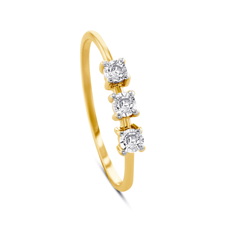 Bague - Or jaune 9k et or blanc 9k, Diamant - Maison Di Giorgio